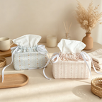 CouldNook Tiny Print Tissue Box - Soft Gathered Table Cover