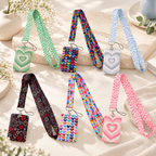 Heart Badge Holder - Patterned Frame and Matching Lanyard