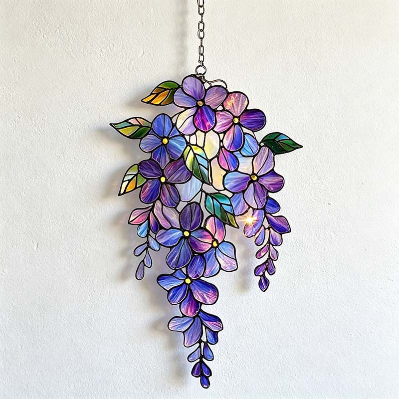 CouldNook Acrylic Floral Window Hanging - Cascading Blossoms And Leaves