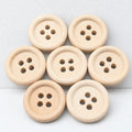 CouldNook Round Wood Buttons - Plain and Lettered Sewing Designs