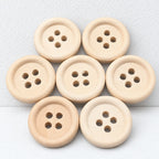 CouldNook Round Wood Buttons - Plain and Lettered Sewing Designs