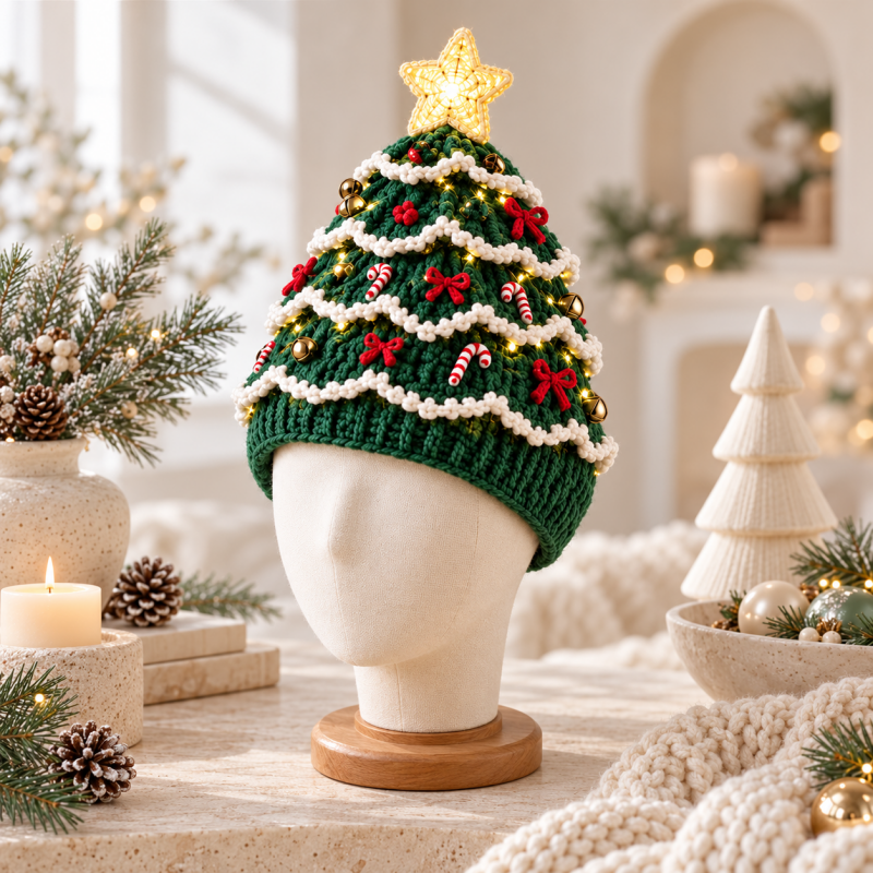 CouldNook Christmas Tree Crochet Hat Material Kit - Layered Branches