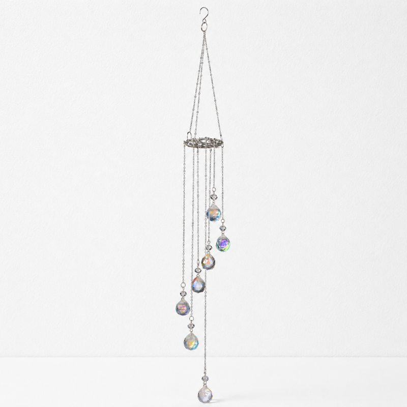 CouldNook Crystal Drop Wind Chime Ornament - Double Ring Frame