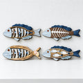 CouldNook Fish Wall Plaque - Painted Motifs and Shaped Outline