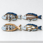 CouldNook Fish Wall Plaque - Painted Motifs and Shaped Outline