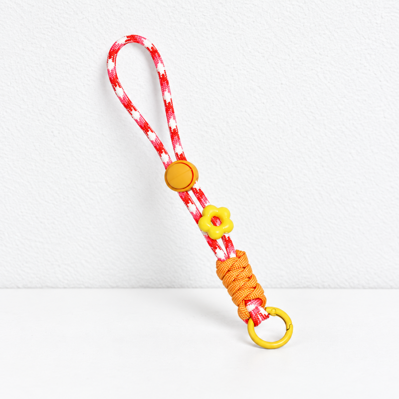 CouldNook Phone Wrist Strap - Patterned Cotton Cord and Flower Accent