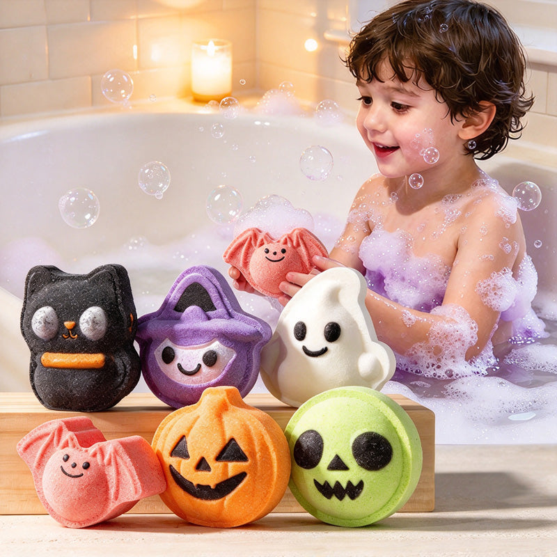 CouldNook Halloween Bath Bomb - Shaped Characters and Colorful Face Details