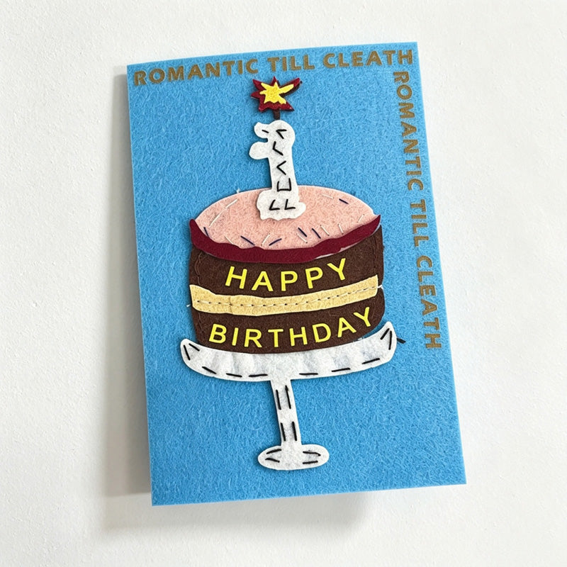 CouldNook Fabric Birthday Greeting Card - Raised Cake Motifs