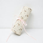 CouldNook Floral Fabric Makeup Brush Roll‑Portable Cosmetic Pouch with Ribbon Tie