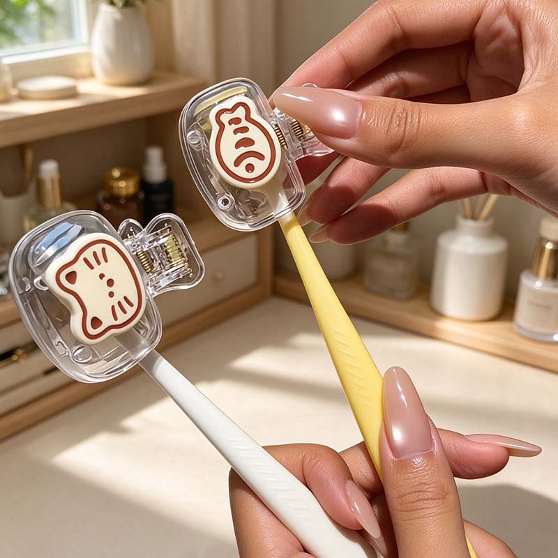 CouldNook Toothbrush Head Cover - Cat and Fish Clips