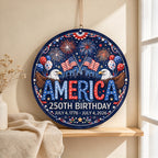 CouldNook Anniversary Wooden Wall Sign - Eagle Artwork and Firework Motifs