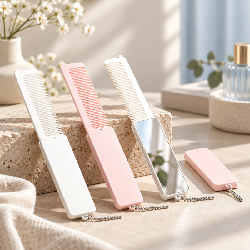 CouldNook Folding Mirror Comb - Slim Pocket Design