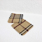 CouldNook Check Woven Table Mat - Fringed Edges