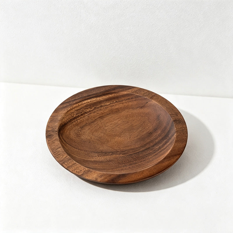 CouldNook Walnut Wood Platter - Wide Rounded Serving Tray