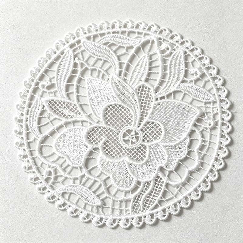 CouldNook Round Floral Lace Coaster - Five White Designs