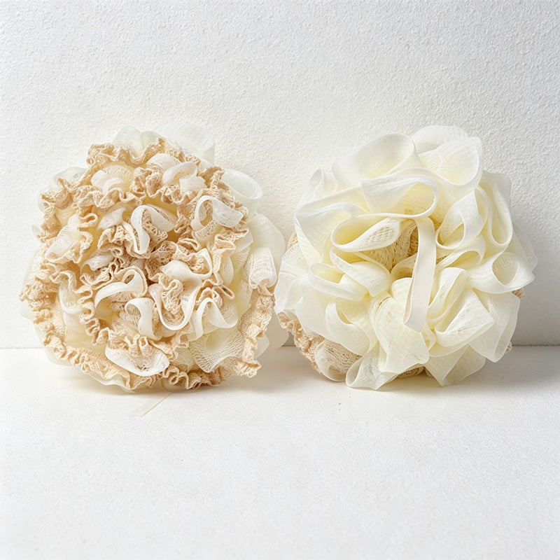 CouldNook Double Sided Bath Scrubber - Textured Flower Pouf