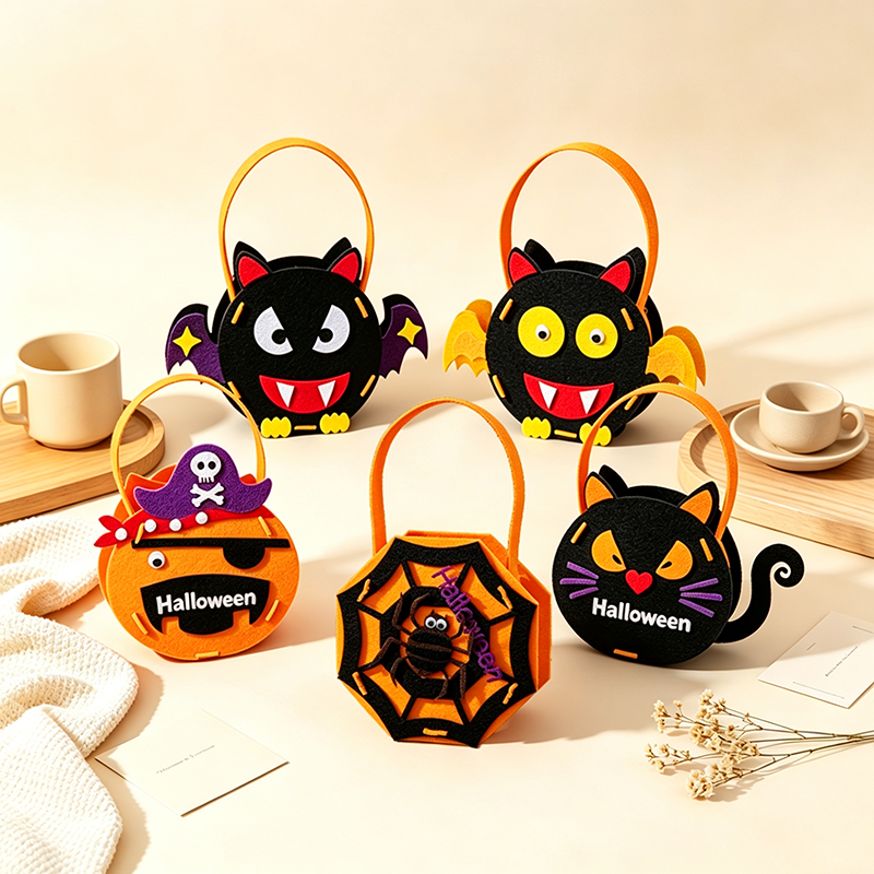 CloudNook Halloween Felt Candy Bag‑Kids Trick or Treat Handbag