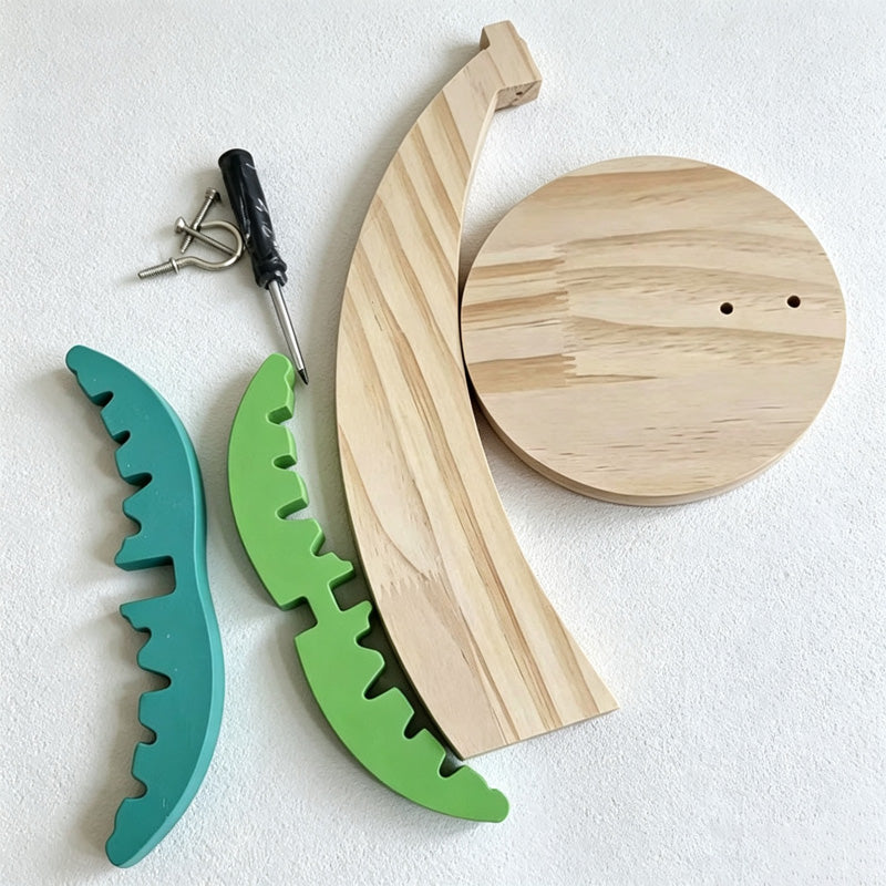 CouldNook Wooden Banana Hanger - Leaf Top Counter Stand