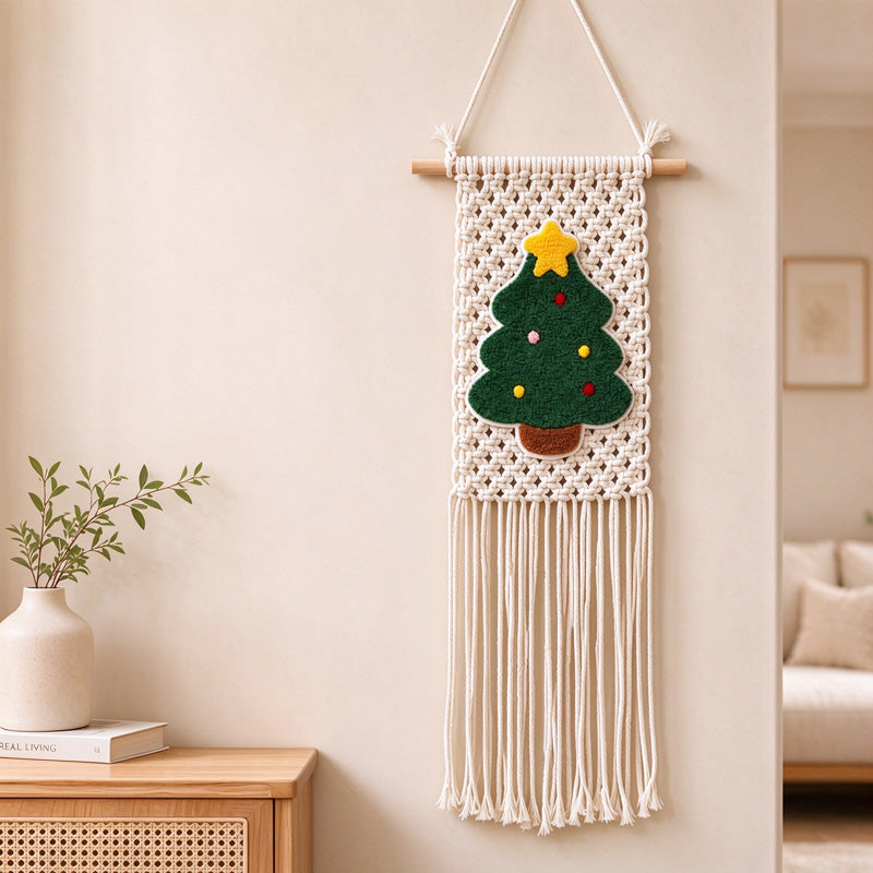 CouldNook Christmas Tree Wall Hanging - Cotton Fringe
