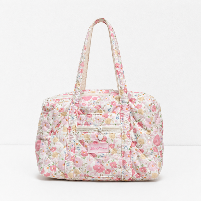 CouldNook Quilted Floral Tote Bag - Long Handles and Size Options