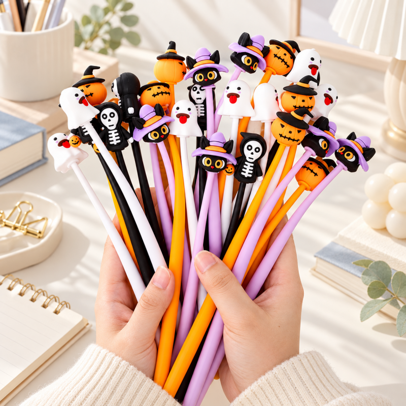 CouldNook Halloween Gel Pen - Ghost and Witch-Hat Character Toppers