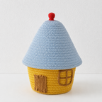 CouldNook House Shaped Cotton Rope Storage Basket - Roof Lid