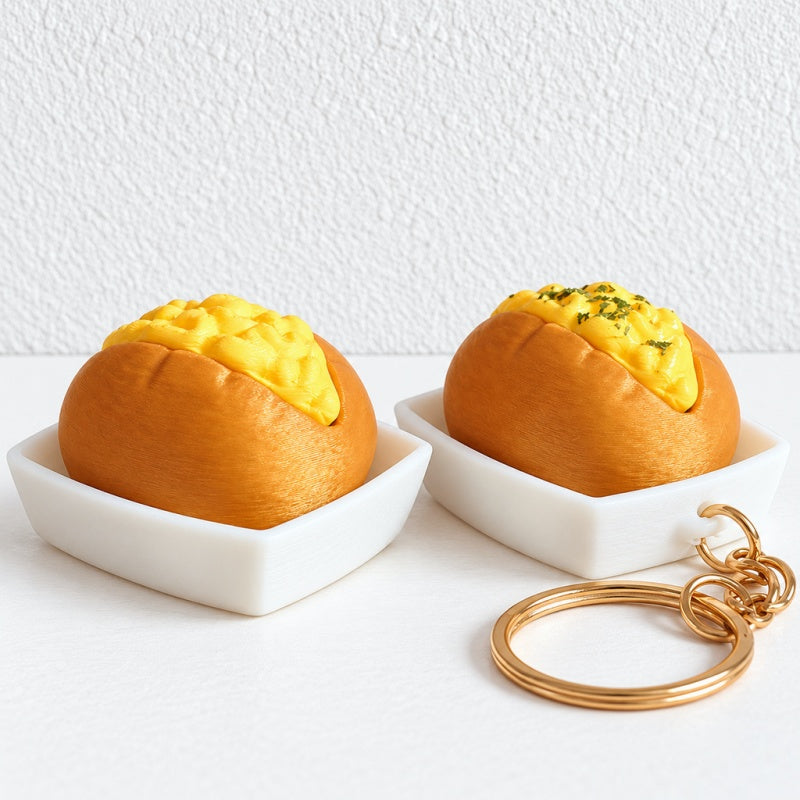 CouldNook Bakery Clicker Keychain - Bread Shapes And Pressable Tops