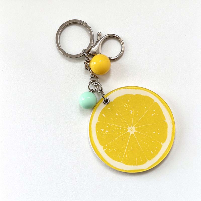 CouldNook Fruit Mirror Keychain - Swivel Cover and Beads
