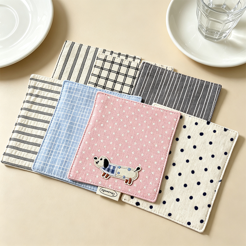 CouldNook Checked Drink Coaster - Warm Table Accent