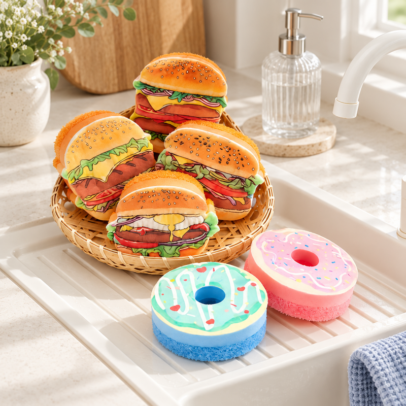 Burger and Donut Dishwashing Sponges