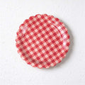 CouldNook Scalloped Paper Plates - Gingham Checks Or Colored Borders