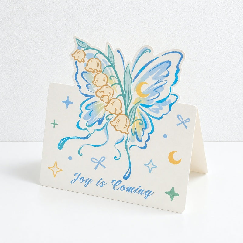 CouldNook Butterfly Floral Greeting Card - Shaped Wing Artwork