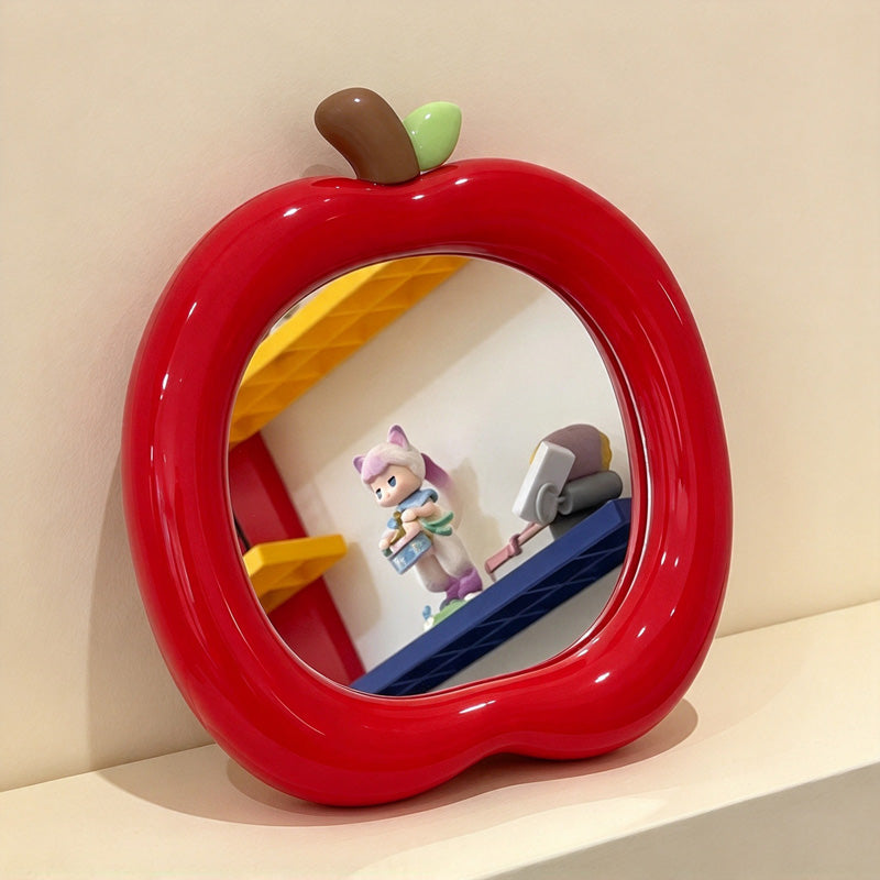 CouldNook Apple Makeup Mirror - Rounded Fruit Frame and Leaf Detail