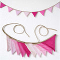 CouldNook Cotton Pennant Garland - Crinkled Triangles and Continuous Hanging Tape