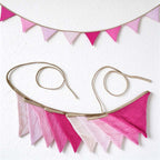CouldNook Cotton Pennant Garland - Crinkled Triangles and Continuous Hanging Tape