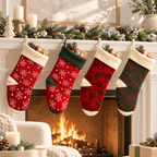 CouldNook Knit Christmas Stocking - Snowflake and Stripe Designs