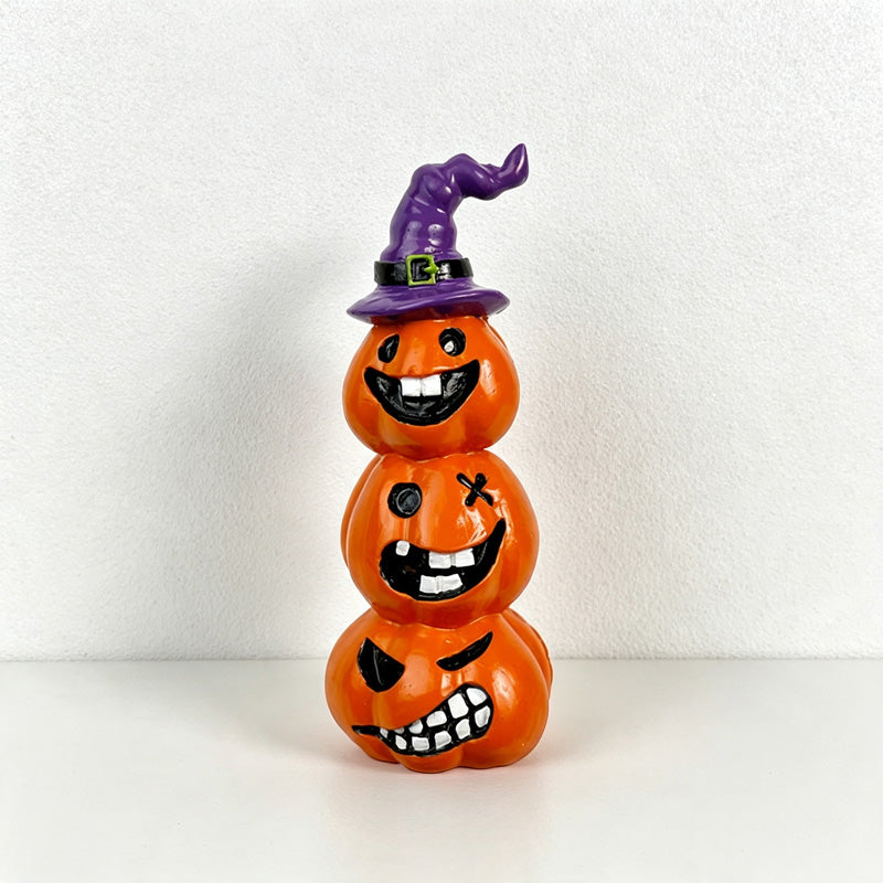 CouldNook Halloween Pumpkin Figurine‑Cute Resin Desktop Ornament for Home Party Decor