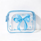 CouldNook Clear Bow Makeup Bag - Printed Ribbons And Matching Trim