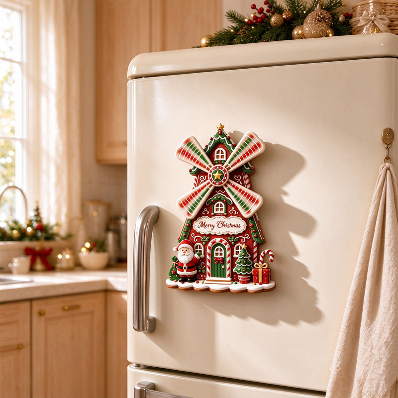 Christmas Windmill and Ferris Wheel Refrigerator Magnets