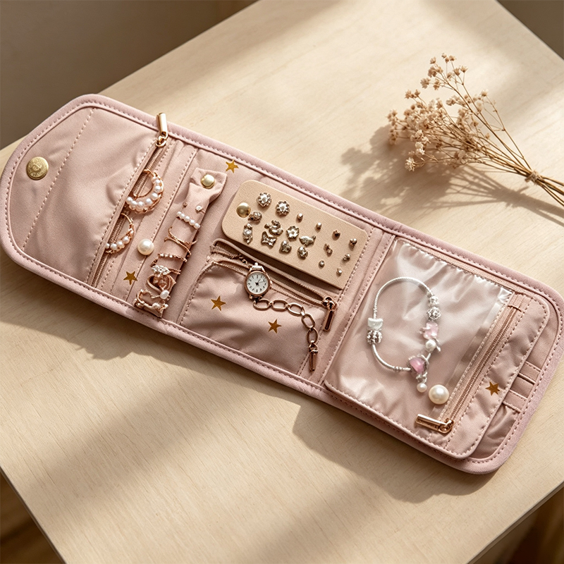 CouldNook Large Jewelry Roll Organizer Bag - Light Household Accent