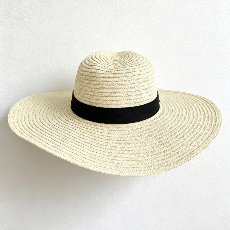 CouldNook Oversized Woven Look Sun Hat - Wide Brim Accent