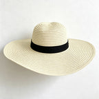 CouldNook Oversized Woven Look Sun Hat - Wide Brim Accent