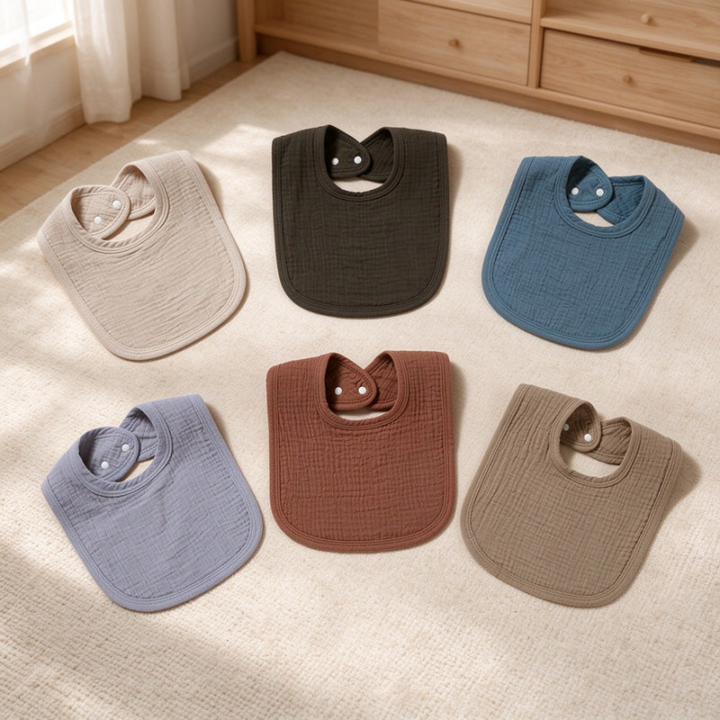 Four-Layer Cotton Gauze Bib with Bound Edges
