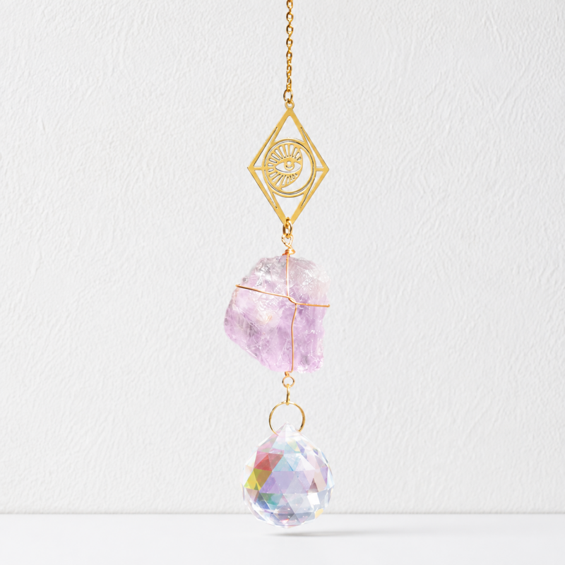 CouldNook Stone Crystal Suncatcher Ornament - Celestial Metal Frames