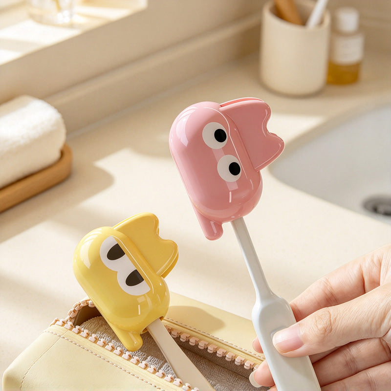 CouldNook Cat Toothbrush Cover - Expressive Eyes and Rounded Clip-On Shape