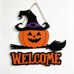 CouldNook Halloween Wooden Welcome Hanging Sign‑Front Door Porch Party Home Decor