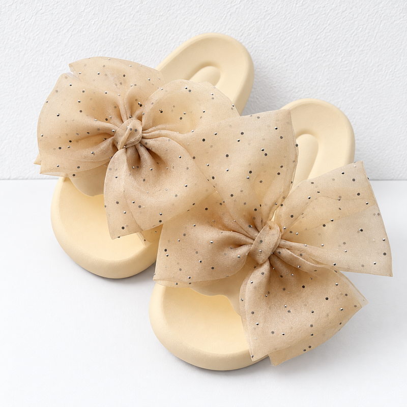 CouldNook Bow EVA Slides - White Pink and Yellow Options