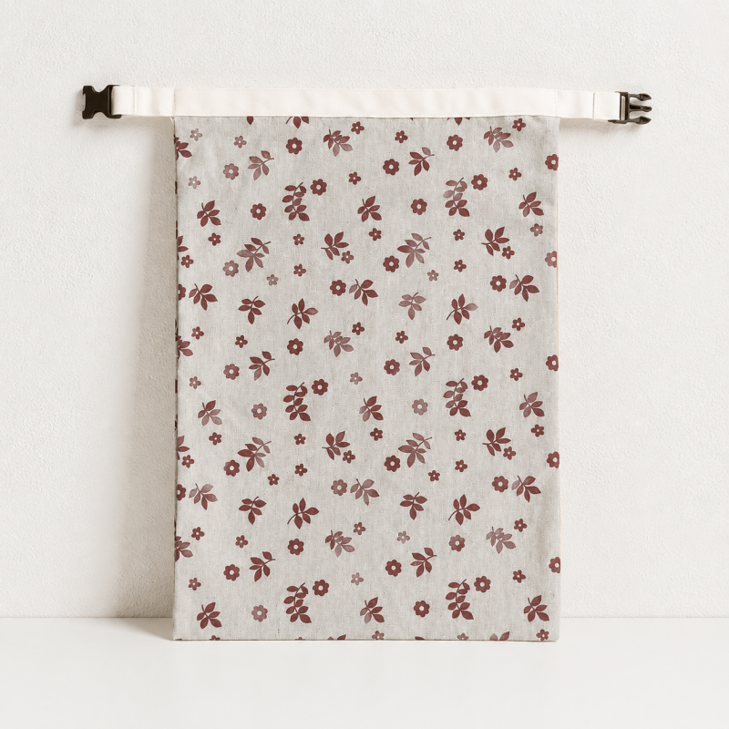 CouldNook Linen Beeswax Bread Bag - Buckle Closure and Floral Print