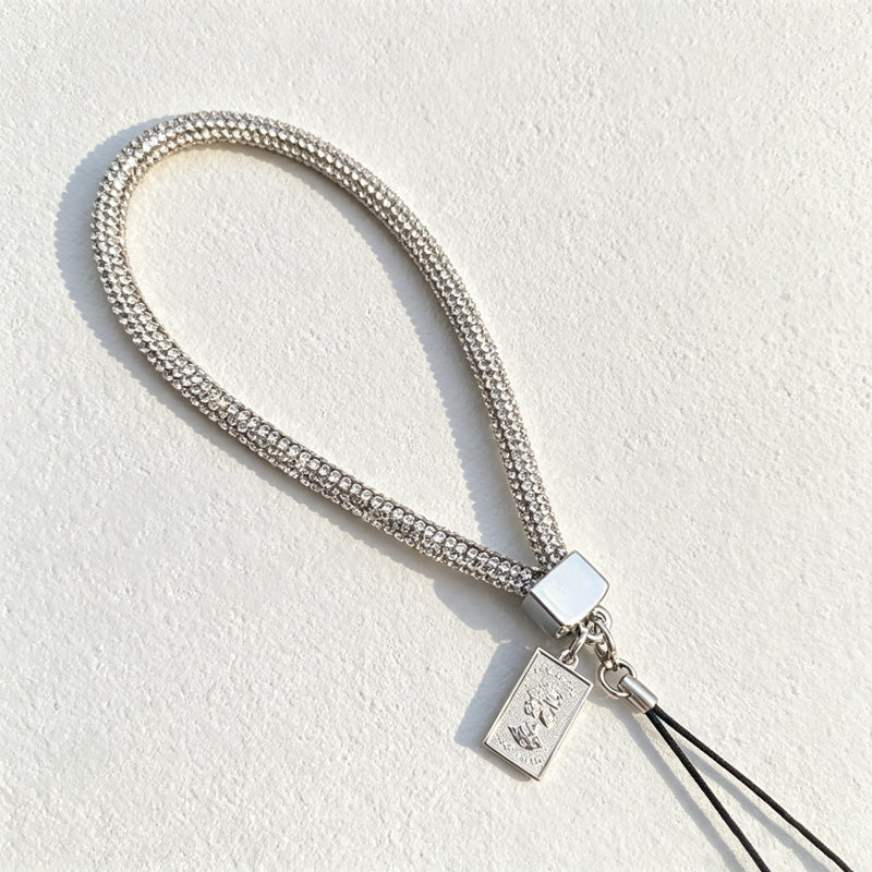 CouldNook Rhinestones Set Wrist Phone Strap with Closely Set Reflective Stones