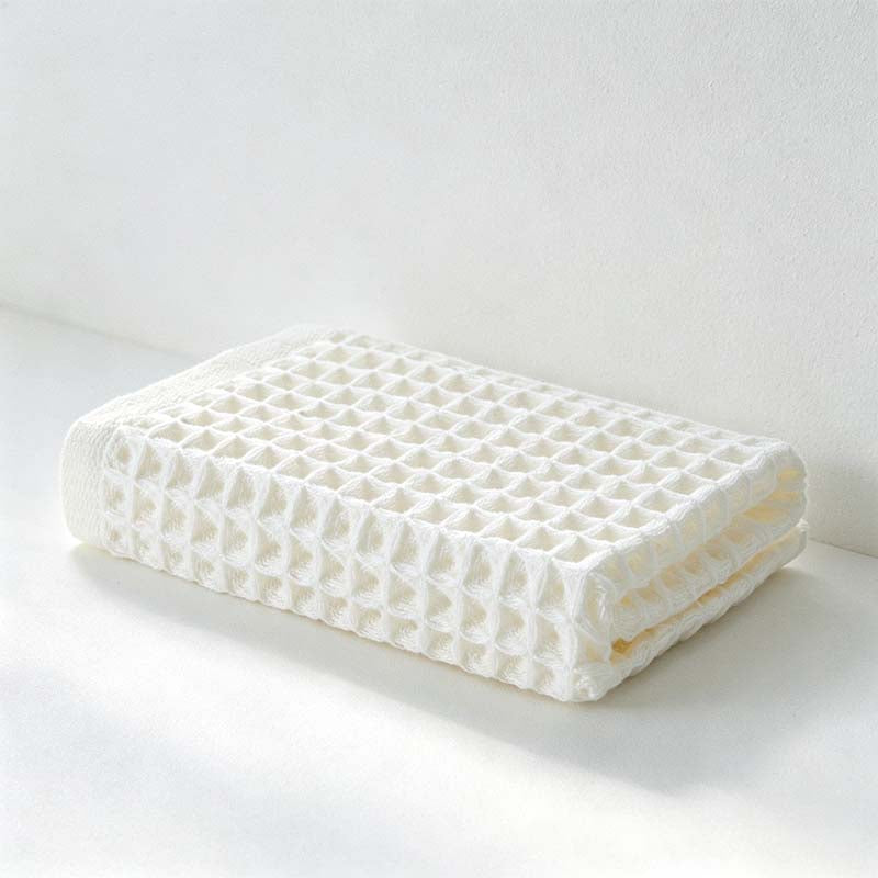 CouldNook Waffle Weave Cotton Washcloth - Square Textured Bathroom Cloth